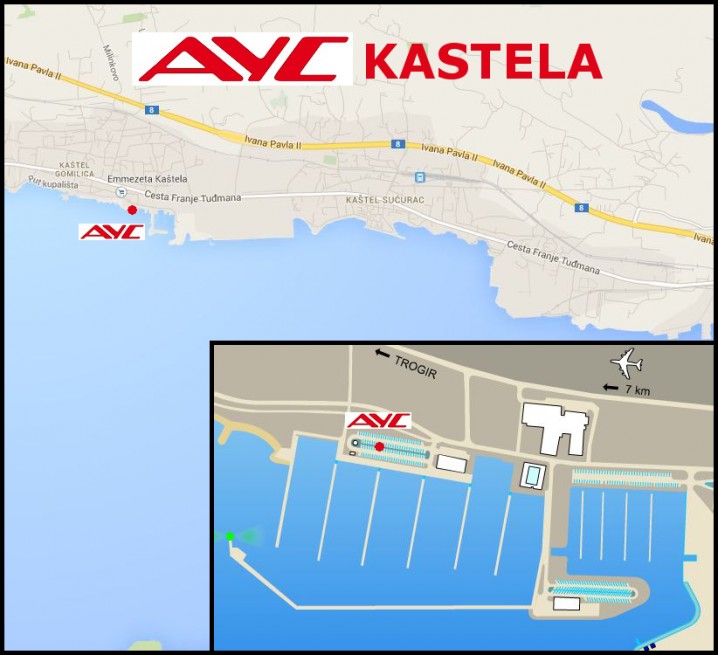 AYC Basis Marina Kastela LOCATION MAP